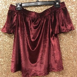 Maroon Velvet Top